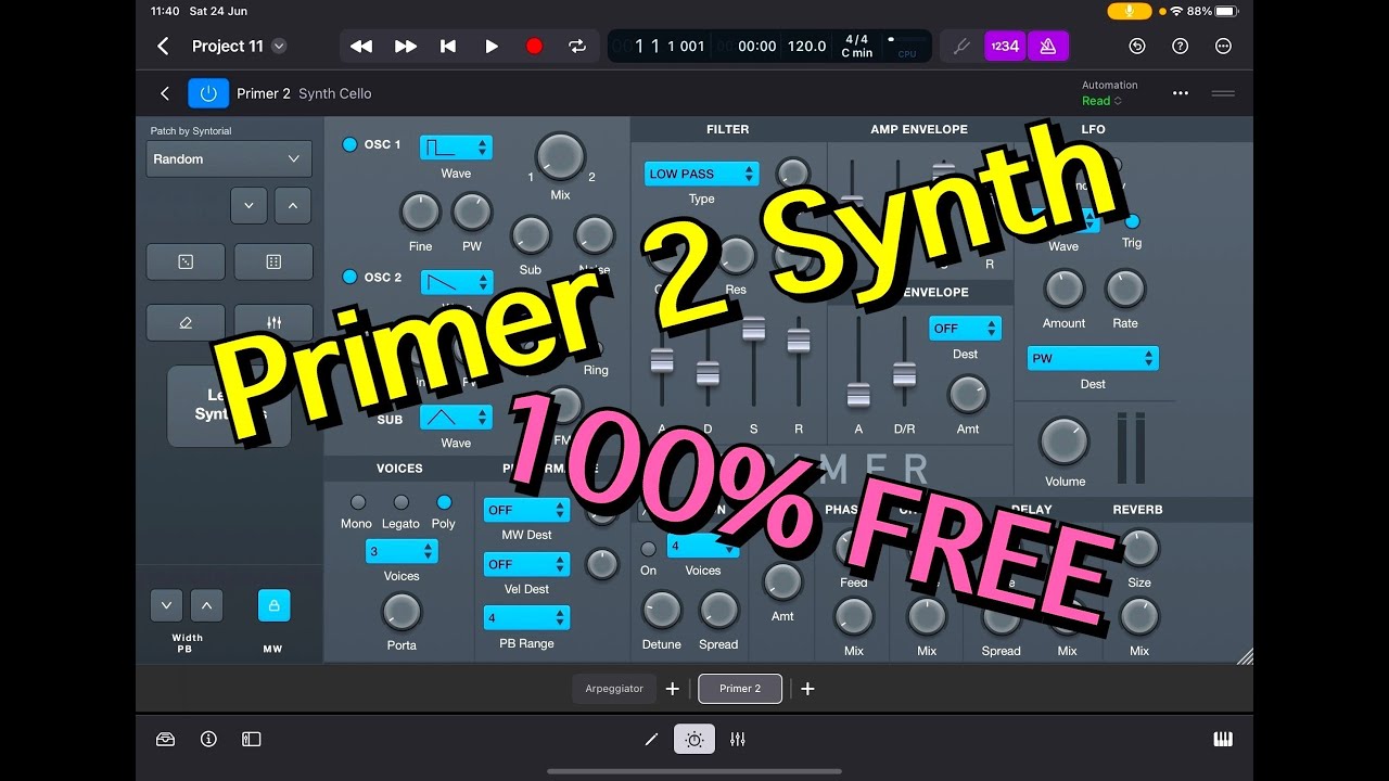 Primer 2 Synth by Audible Genius - Full Walkthrough & Demo - 100% FREE - For iOS