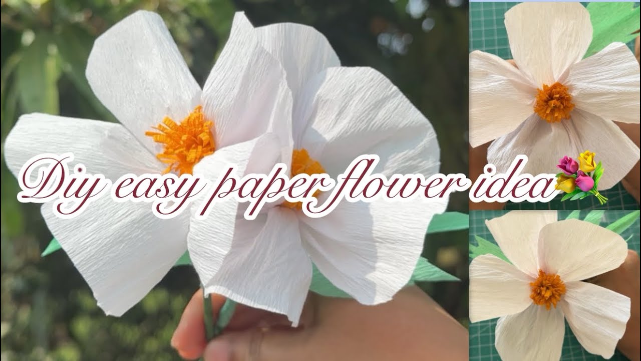 How to make easy simple paper flower making using crepe paper💐🌻@Floralbloomlife 