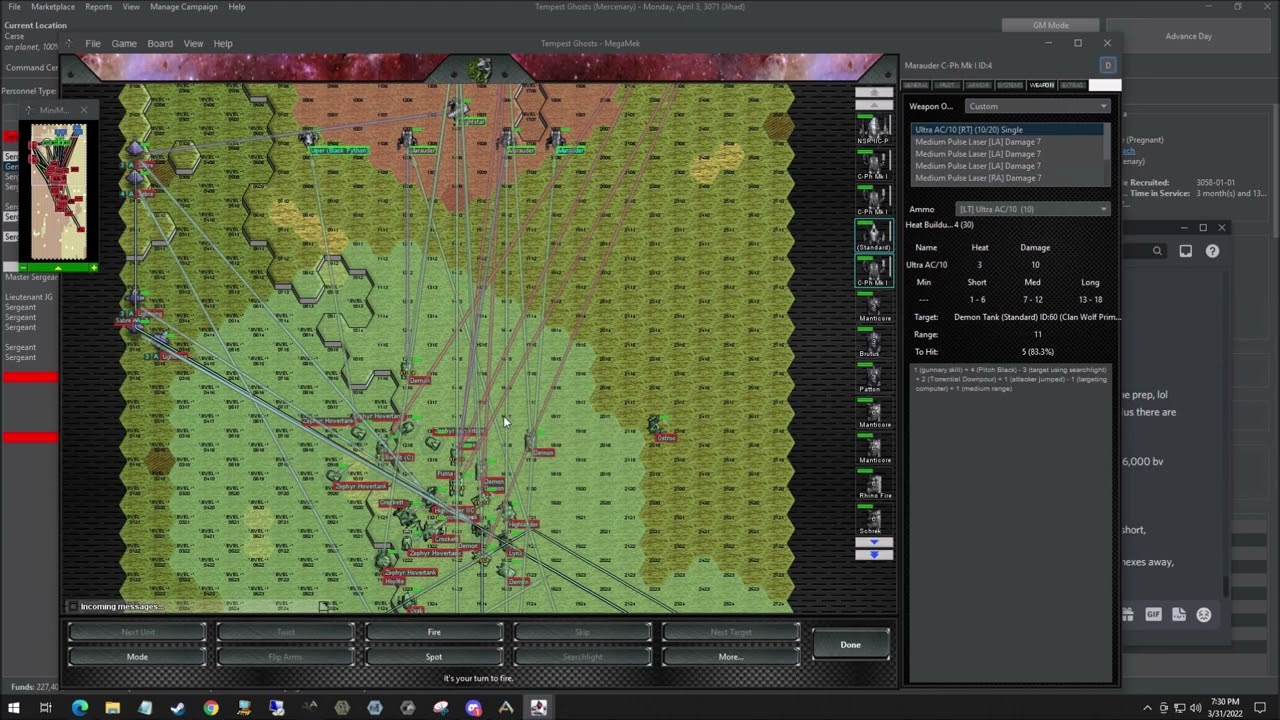 Aerospace Bombing Run (MegaMek Battletech)