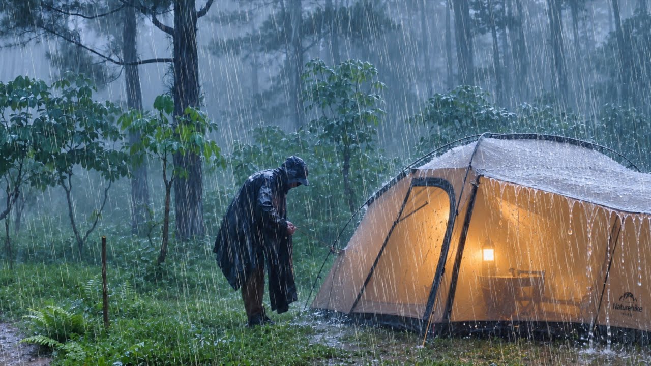 WORST EXPERIENCE IN BAD WEATHER ALMOST GIVE UP😭CAMPING IN HEAVY RAIN AND THUNDERSTORMS⛈️