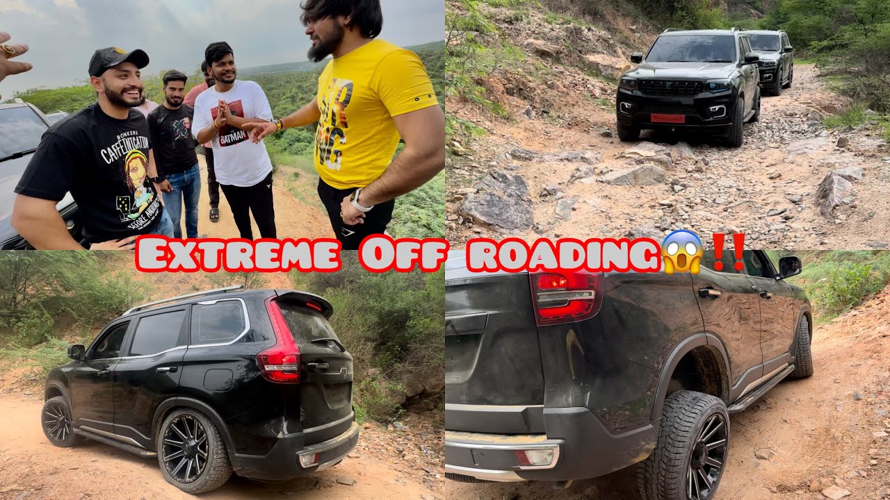 Scorpio N🖤 4x2 vs 4x4 ||Off-Roading on Aravali Hills || Extreme Rocks Climbing😳😱||