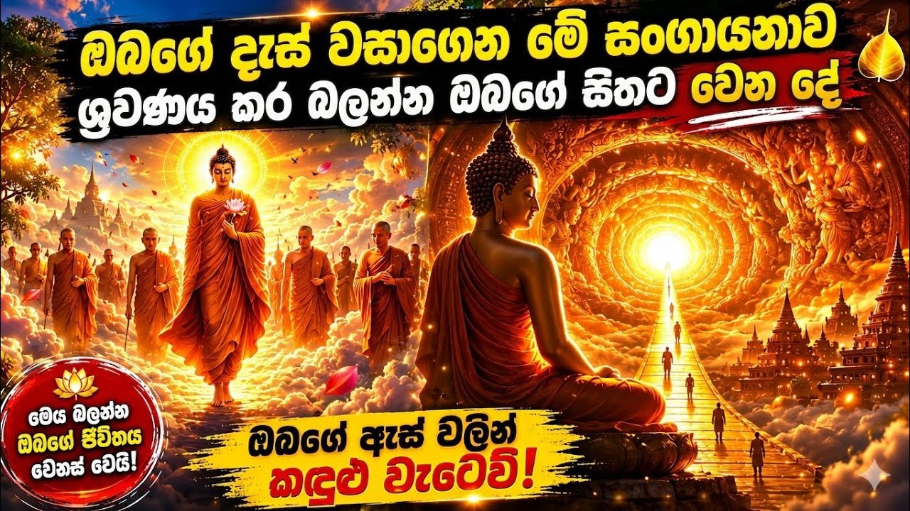 ඔබගේ දෑස් වසාගෙන මේ සංගායනාව ශ්‍රවණය කරන්න, සිතට වෙන දේ බලන්න