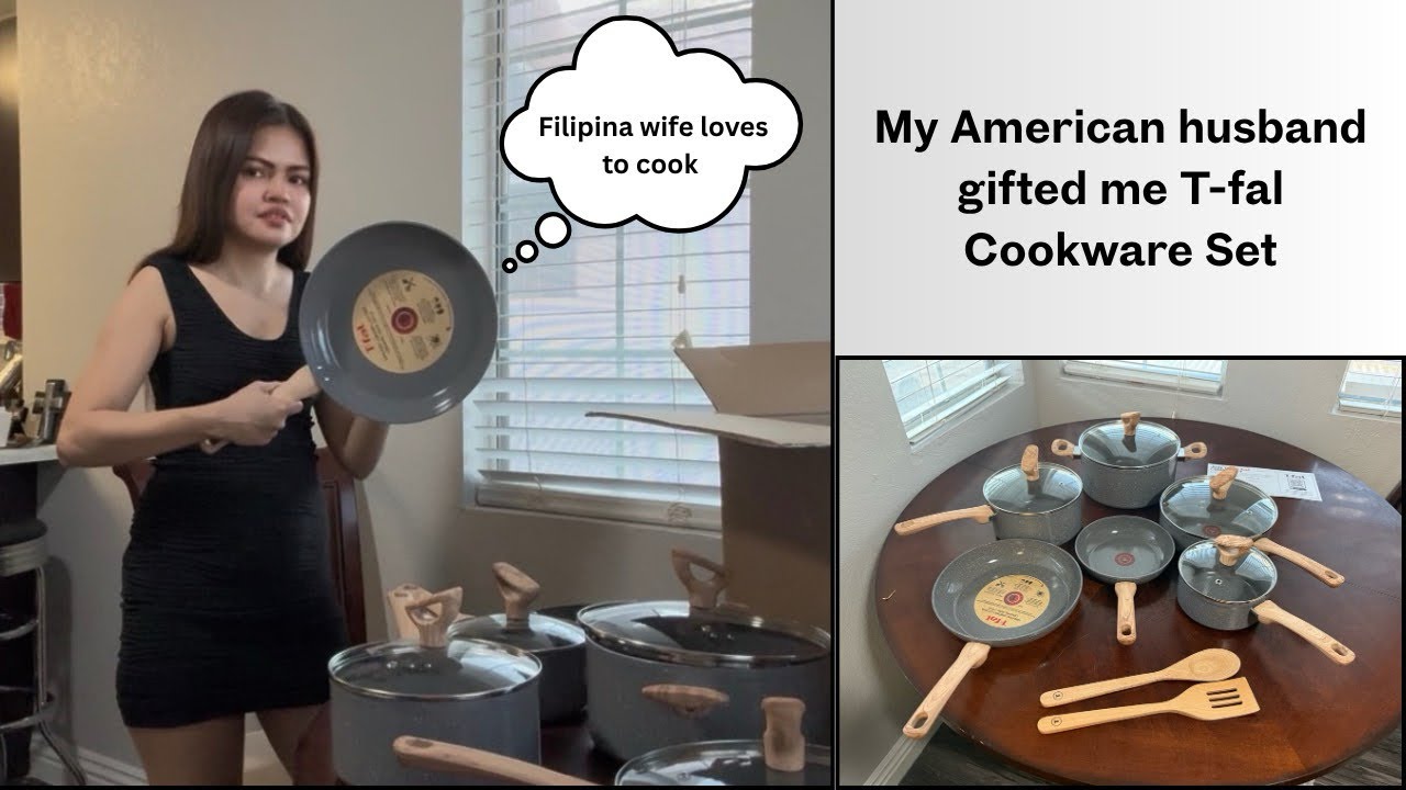 T-fal cookware set~ excited to cook! Filipina-American Couple