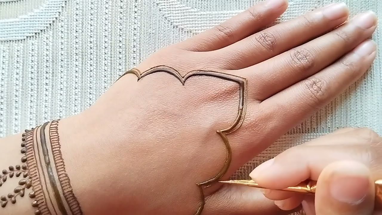 Easy mehndi design | Simple mehndi design back hand | Lotus mehndi design | Mehandi design back hand