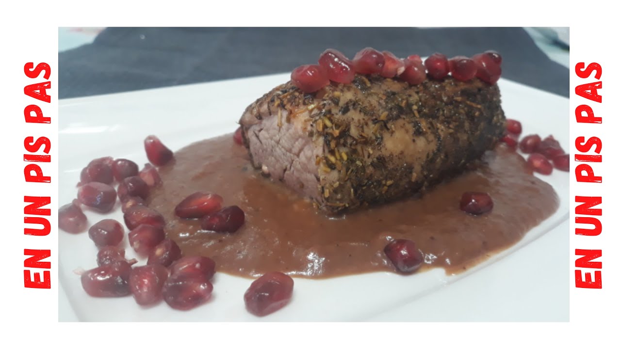 #✨🥩*CARNE LOMO CON SALSA DE *GRANADA Y SIN HORNO!!!! FACILISIMO Y EN UN PIS PAS😊