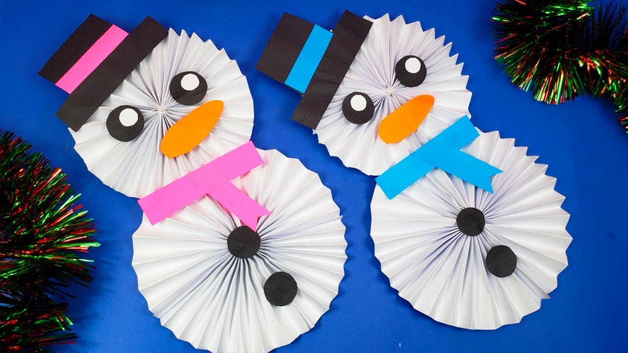 ☃️COMO HACER UN MUÑECO DE NIEVE DE PAPEL ☃️ MANUALIDADES PARA NAVIDAD