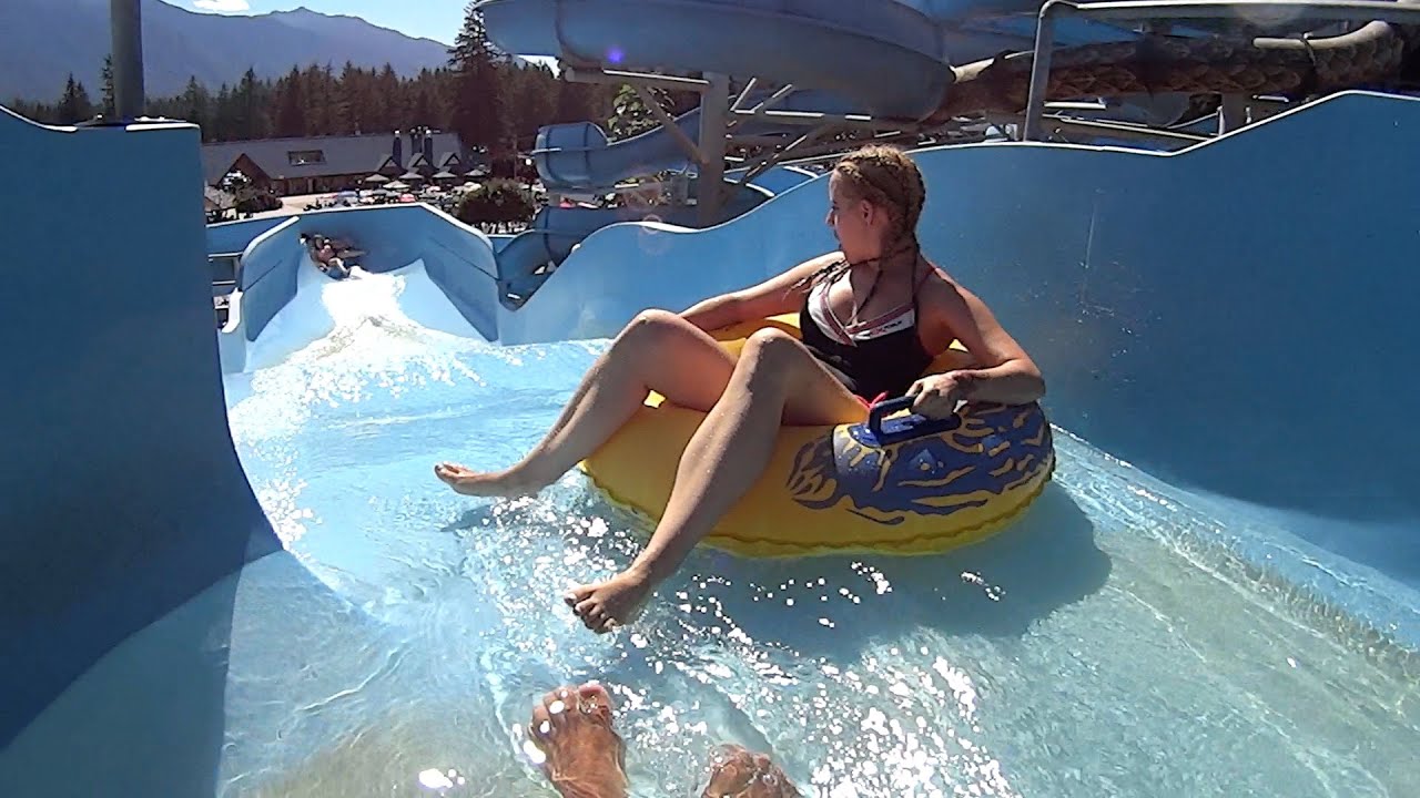 Lihot on the Radical Rapids Water Slide at Cultus Lake Waterpark