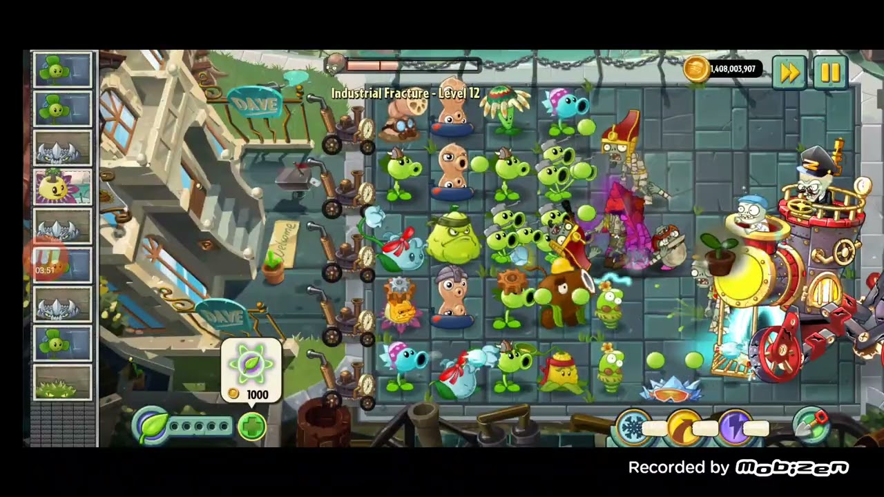 Plants Vs Zombies 2 Reflourished - Industrial Fracture - Level 12 - Zombot Loco-motive Battle!!