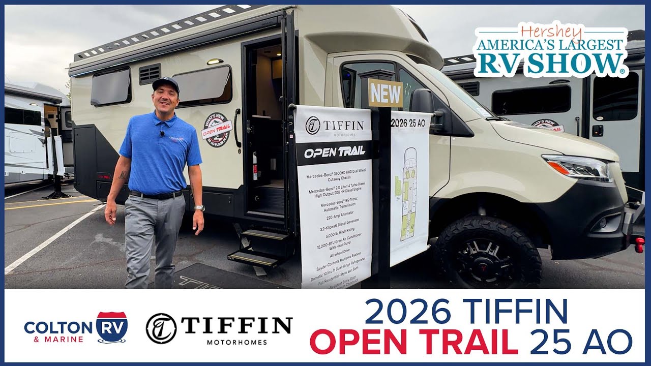 NEW FLOORPLAN! 2026 Tiffin Open Trail 25 AO - Featured at the Hershey RV Show!