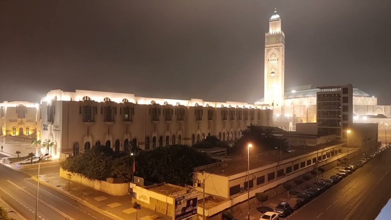 اذان الفجر من مسجد الحسن الثاني في الدار البيضاء، Down Call to prayer  Mosque Hassan II Casablanca