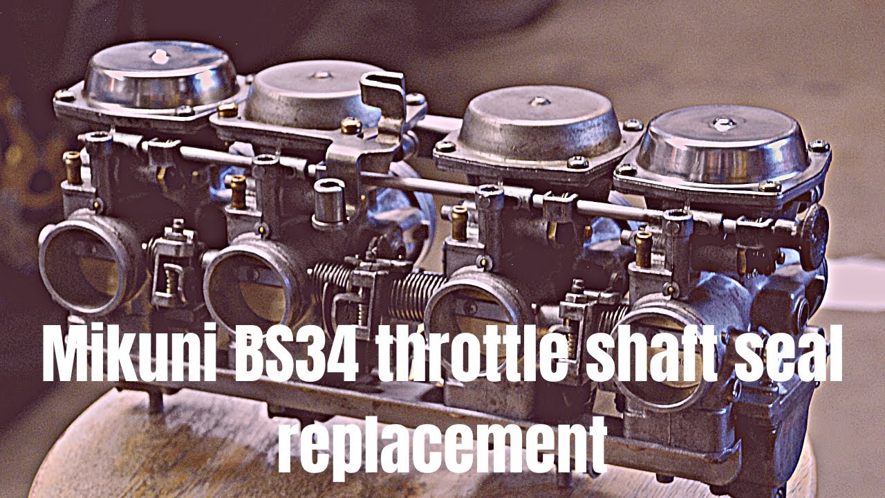 Mikuni BS34 carburetor throttle shaft seal replacement. Police Bike.