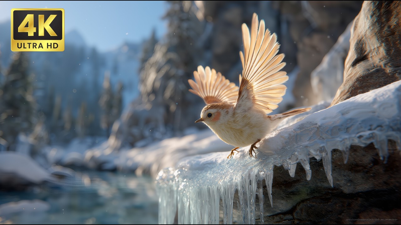 Peaceful Snowy Birds & Gentle Piano ❄️ Calm Winter Scenes to Help You Sleep Deeply and Comfortably