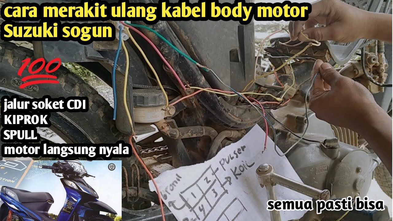 Cara merakit ulang kabel body Suzuki Shogun 125(kabel pengapian,spul,CDI,dan kiprok)