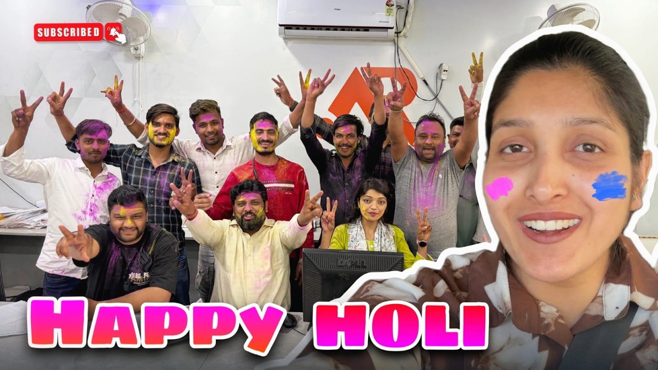 Aakash Ji Ki Team Ke Sath Holi Celebration 😃 | #rubikijourney #viral #familhvlogs