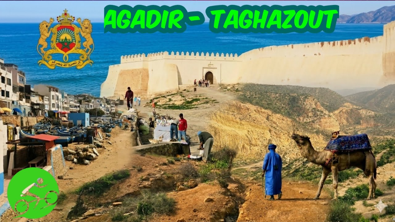 🏜 Marokko T3 🇲🇦 mit MTB zur Agadir Seilbahn Bergstation, bergig nach Taghazout, an Küste zurück🌴