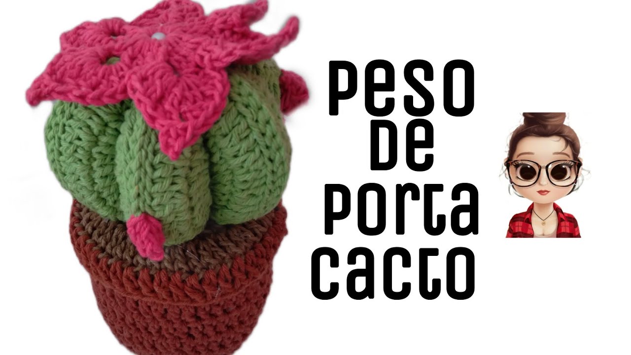 🌵Peso de porta cacto de croche, utilizando garrafa pet