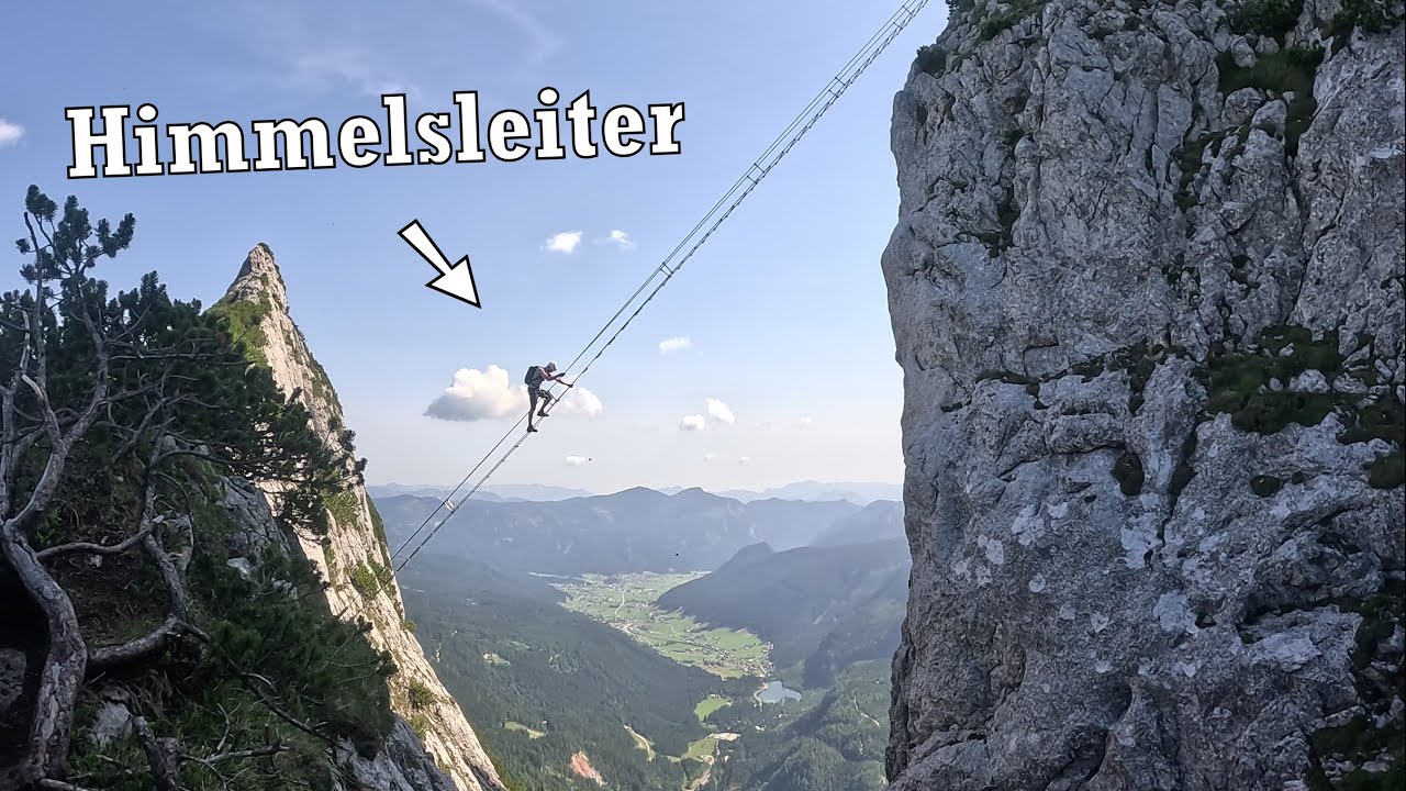 Drahtseilakt! 40m lange Himmelsleiter über dem Abgrund | Klettersteig Donnerkogel (C/D) | Österreich