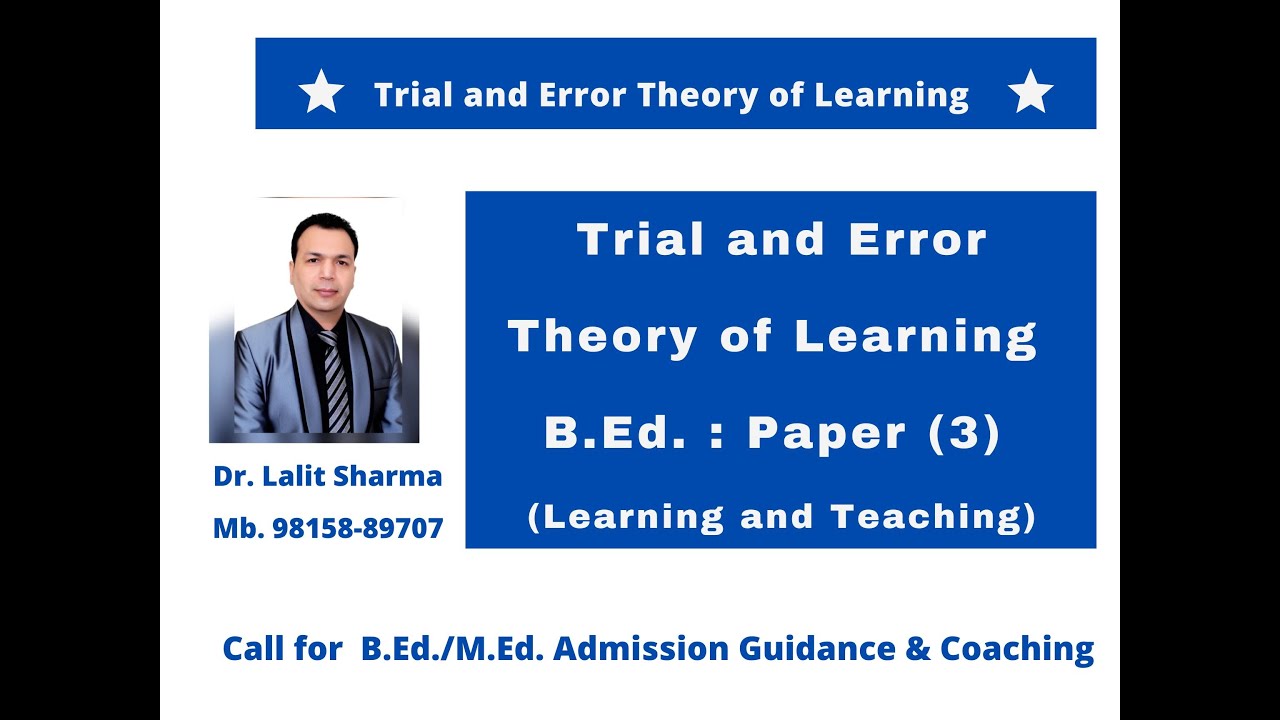 Lecture (5) : Trial & Error Theory of Learning Explained | Edward Thorndike | Wintech Education