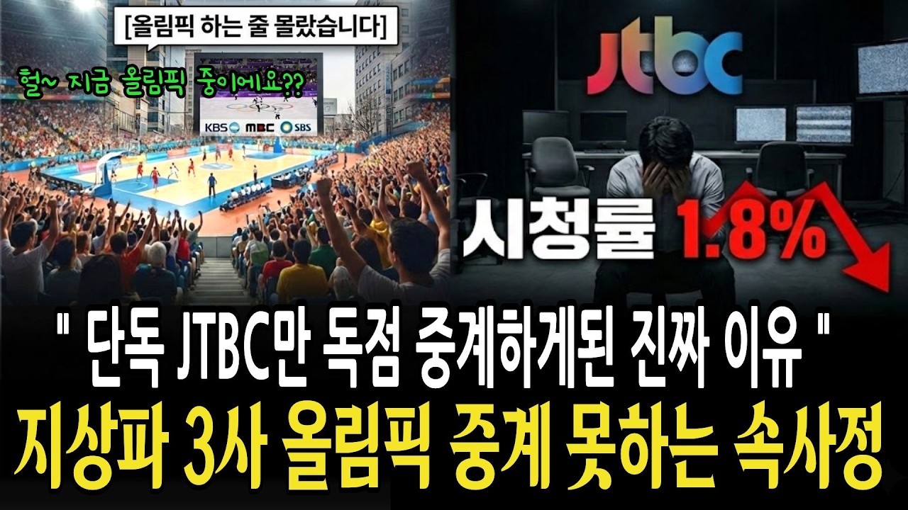 올림픽 하는 줄도 몰랐다? JTBC 단독 중계의 충격적인 진실 (수천억 중계권료의 비밀)