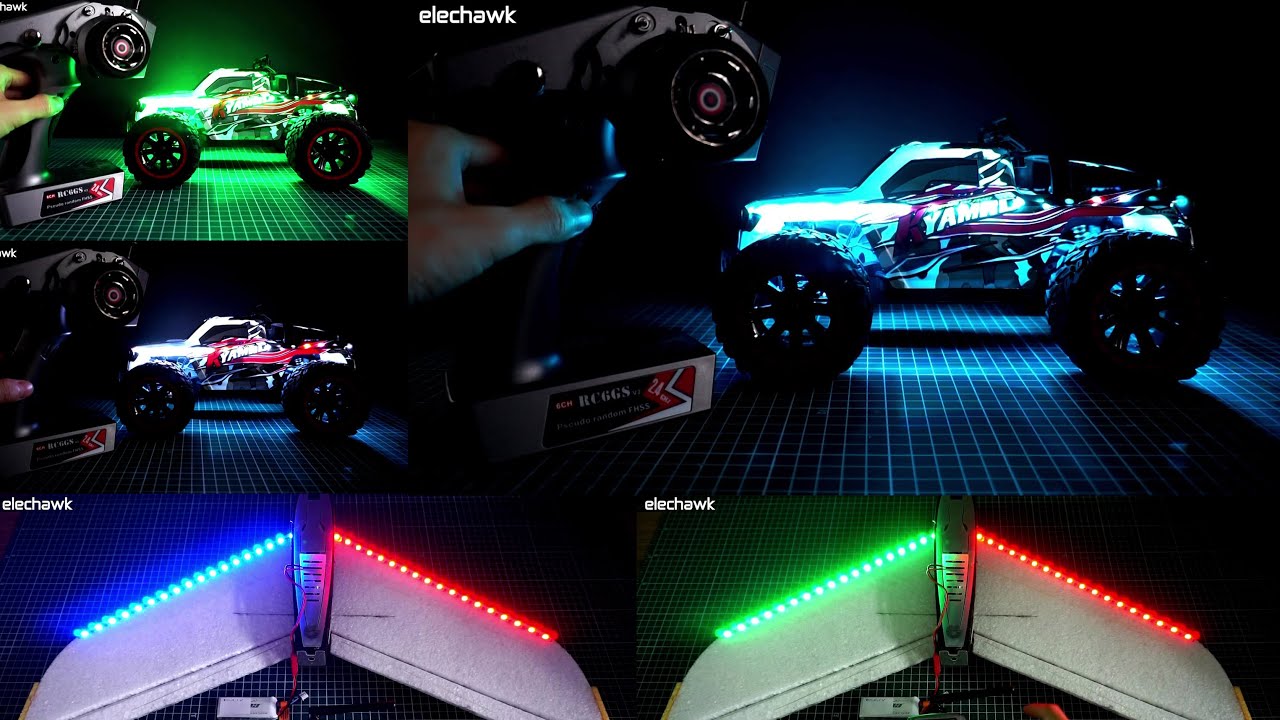 RC LED Light Strip for RC Car Truck Airplane Boat Drone Fixed Wing Color Changeable