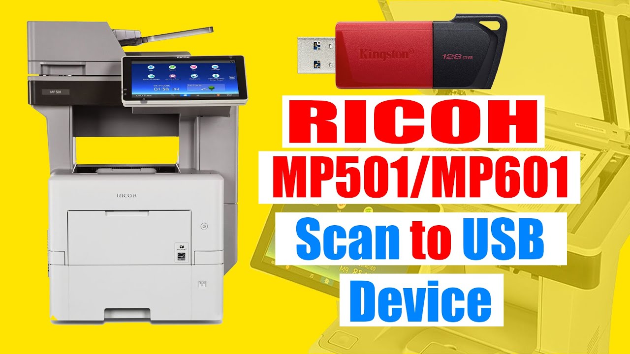 How to Scan Documents From Ricoh MP501/MP601 Ricoh mp 501 & mp601 se USB me document scan kaise kare