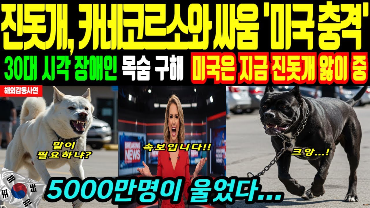 한국 진돗개가 카네코르소 압도, '미국발칵'[해외감동사연]