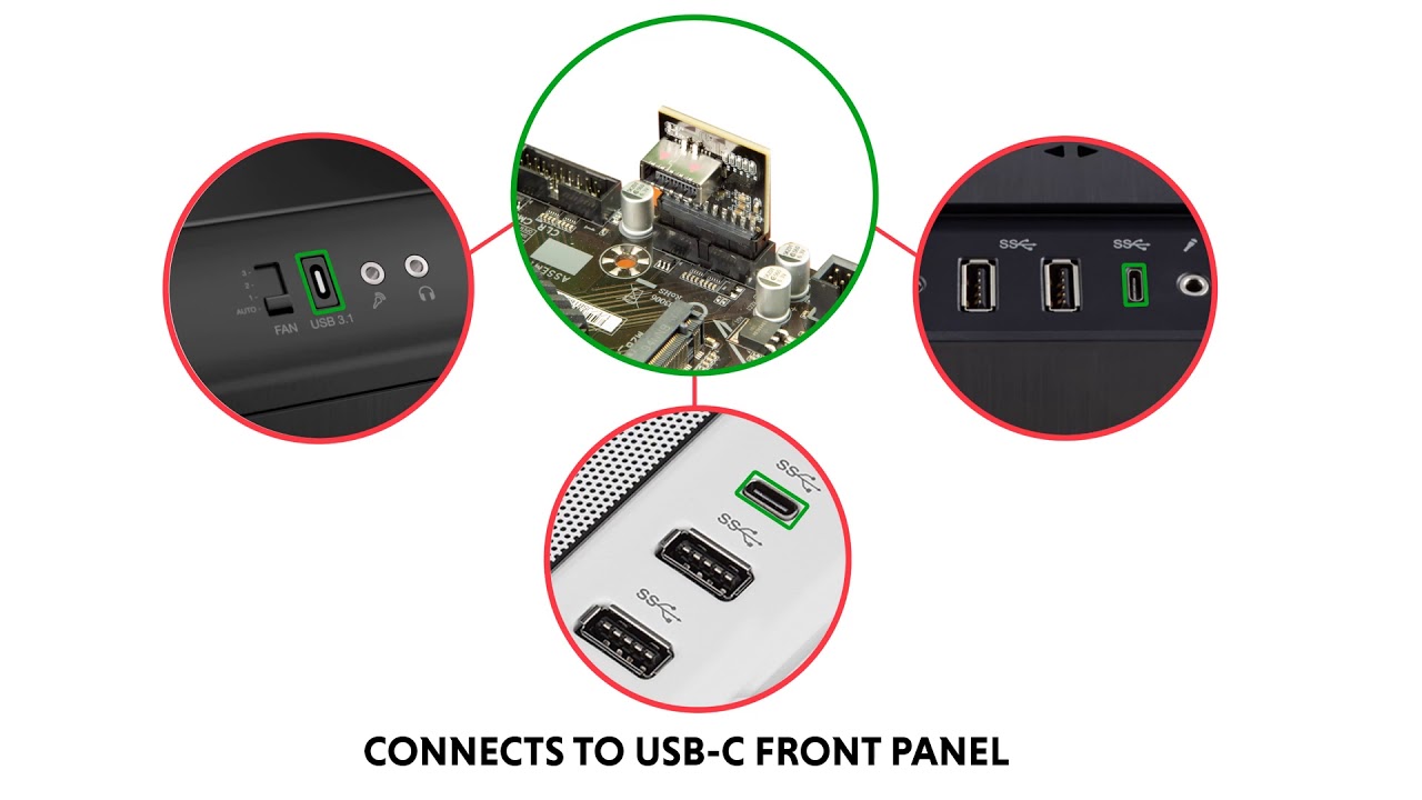 LINKUP USB 3.0 20-Pin IDC to E Type / A-key 20-Pin Adapter