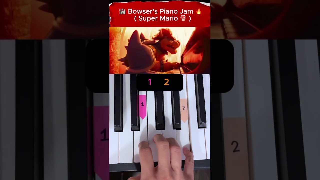 Learn 🏰 Bowser&rsquo;s Piano Jam (Super Mario) - Easiest Way! #pianotutorial #bowser #supermario #mario