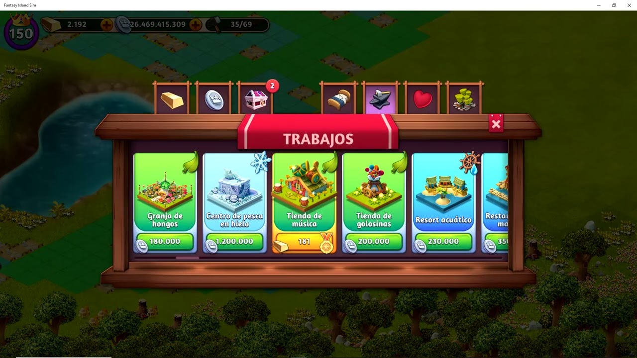 FANTASY ISLAND SIM: FUN FOREST ADVENTURE (DIA 580) LV 150 (MAX) (RANKING GLOBAL: 4721 - LOCAL: 84)