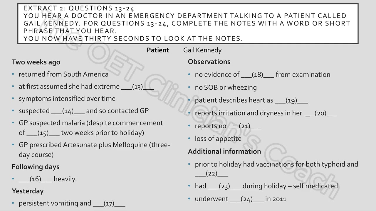 OET listening test 3  #oet #oettraining #oetlistening #oetshadowing #medicalenglish
