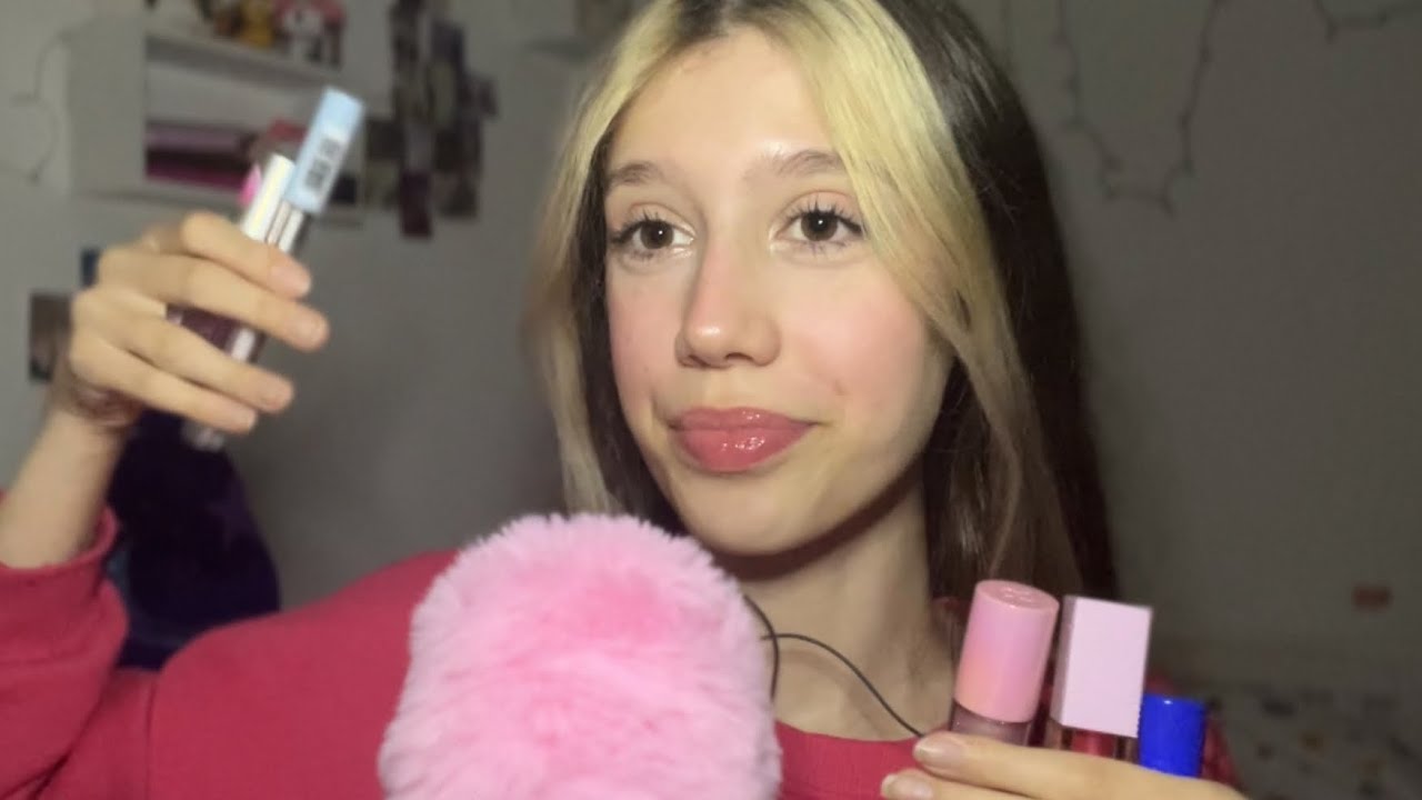 ASMR My Lipgloss Collection 🦙🪷 | Tapping + Mouth Sounds & more