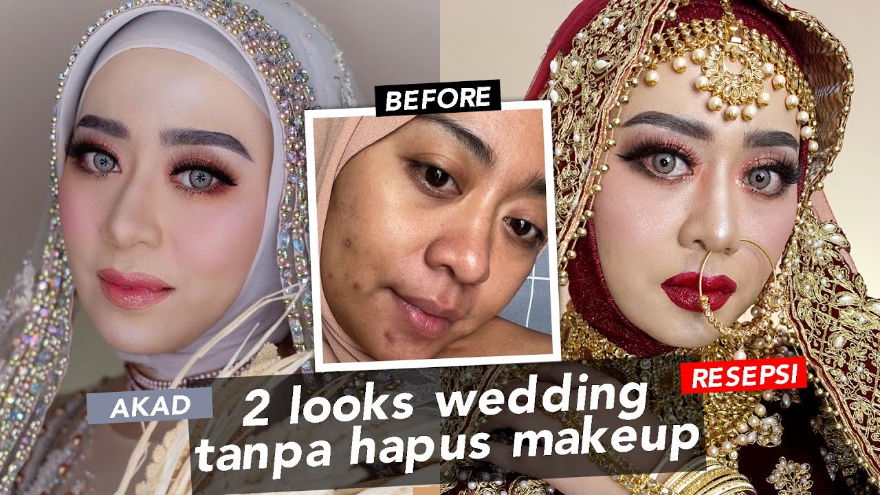 MUA HARUS TAU! 2 TUTORIAL MAKEUP PENGANTIN HIJAB TANPA BONGKAR MAKEUP! NATURAL KE INDIA BOLD