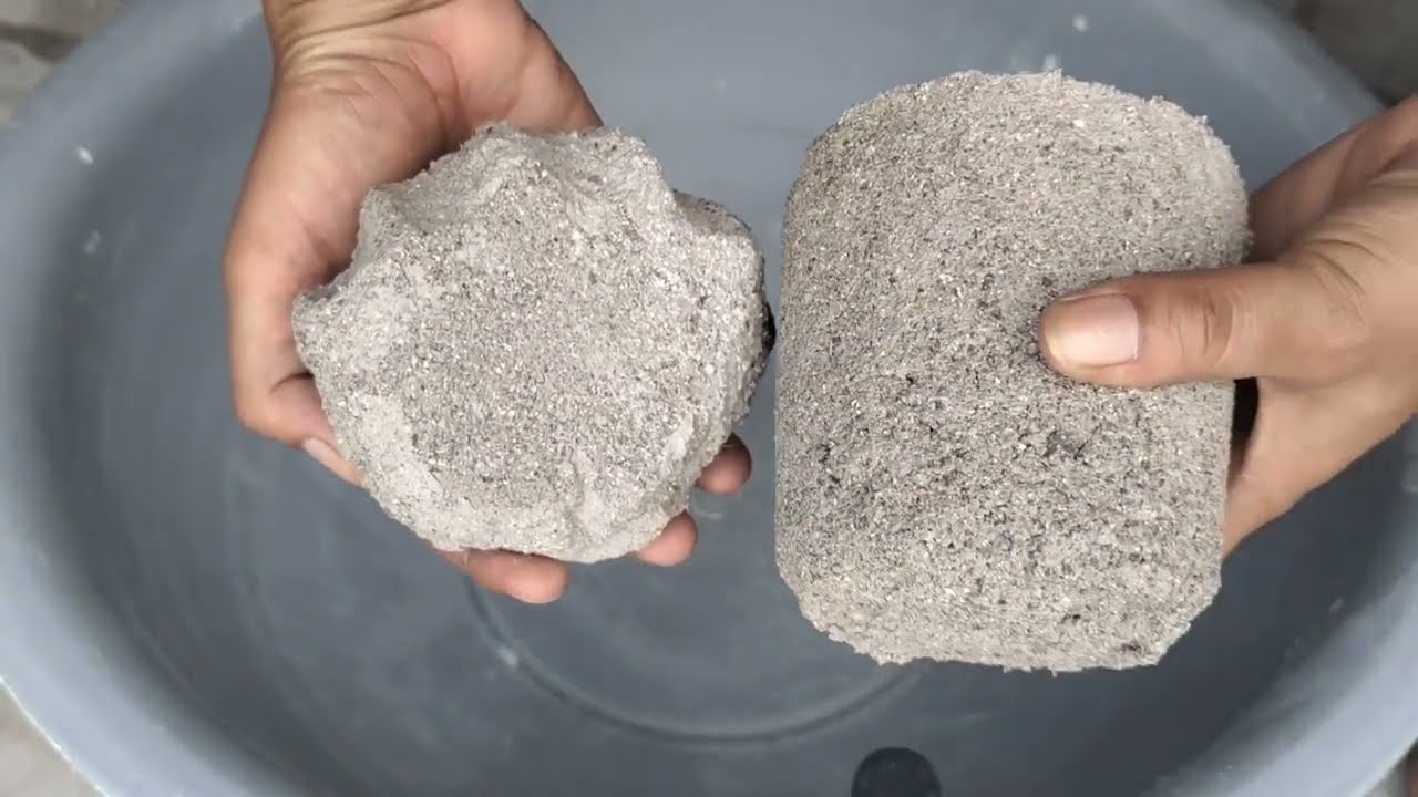 Asmr - soft dusty sand cement crumbling dry and water 💦