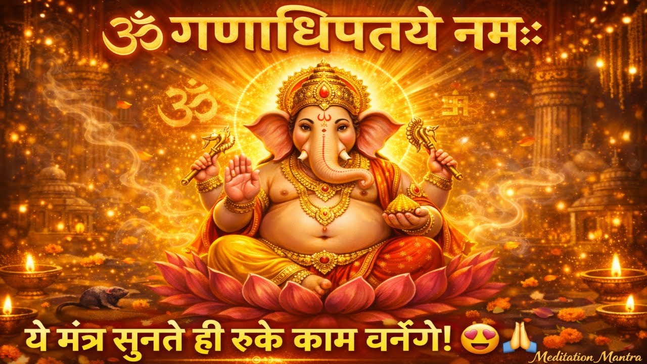 ॐ गणाधिपतये नमः | Om Ganadhipataye Namah | Lord Ganesha Mantra Meditation Music