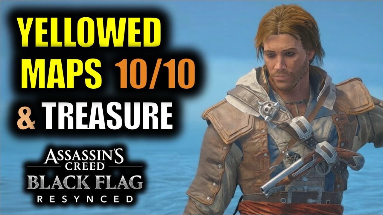 How to get Yellowed Map Pieces & Black Island Treasure | Assassin's Creed Black Flag Resynced