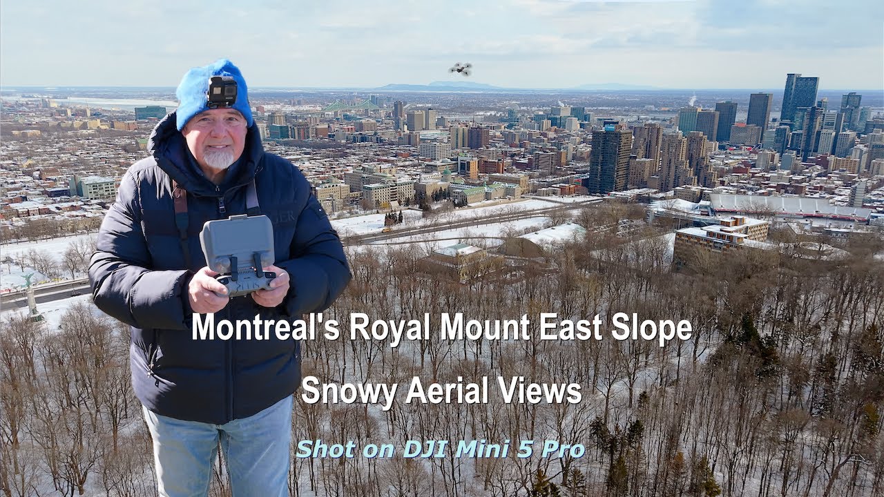 Montreal's Royal Mount East Slope Snowy Aerial Views