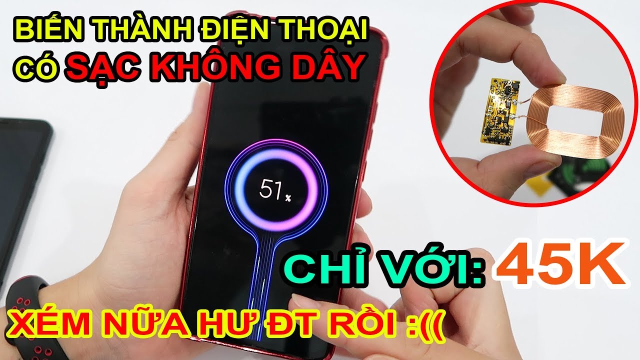 Mở hộp Mổ bụng miếng sạc không dây 45k cho Android iPhone. Xém tí hư điện thoại | MUA HÀNG ONLINE