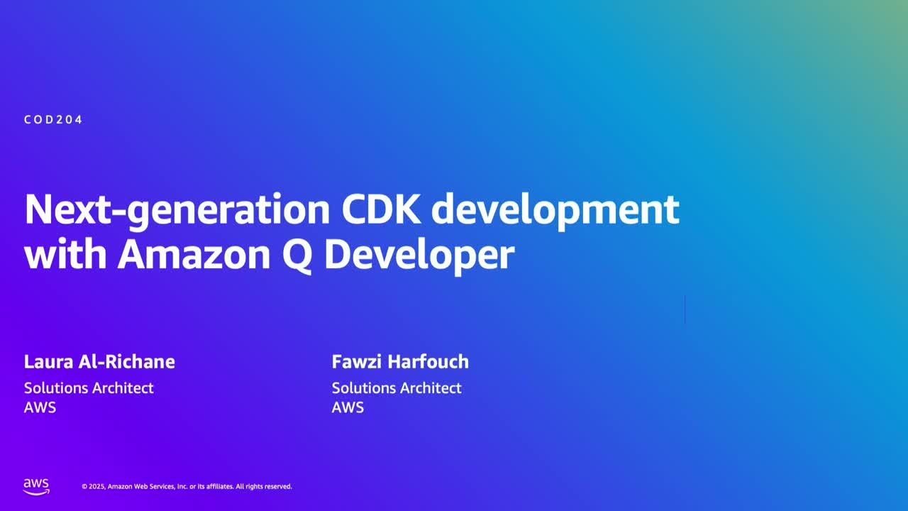 AWS Summit Dubai 2025 - Next-generation CDK development with Amazon Q Developer