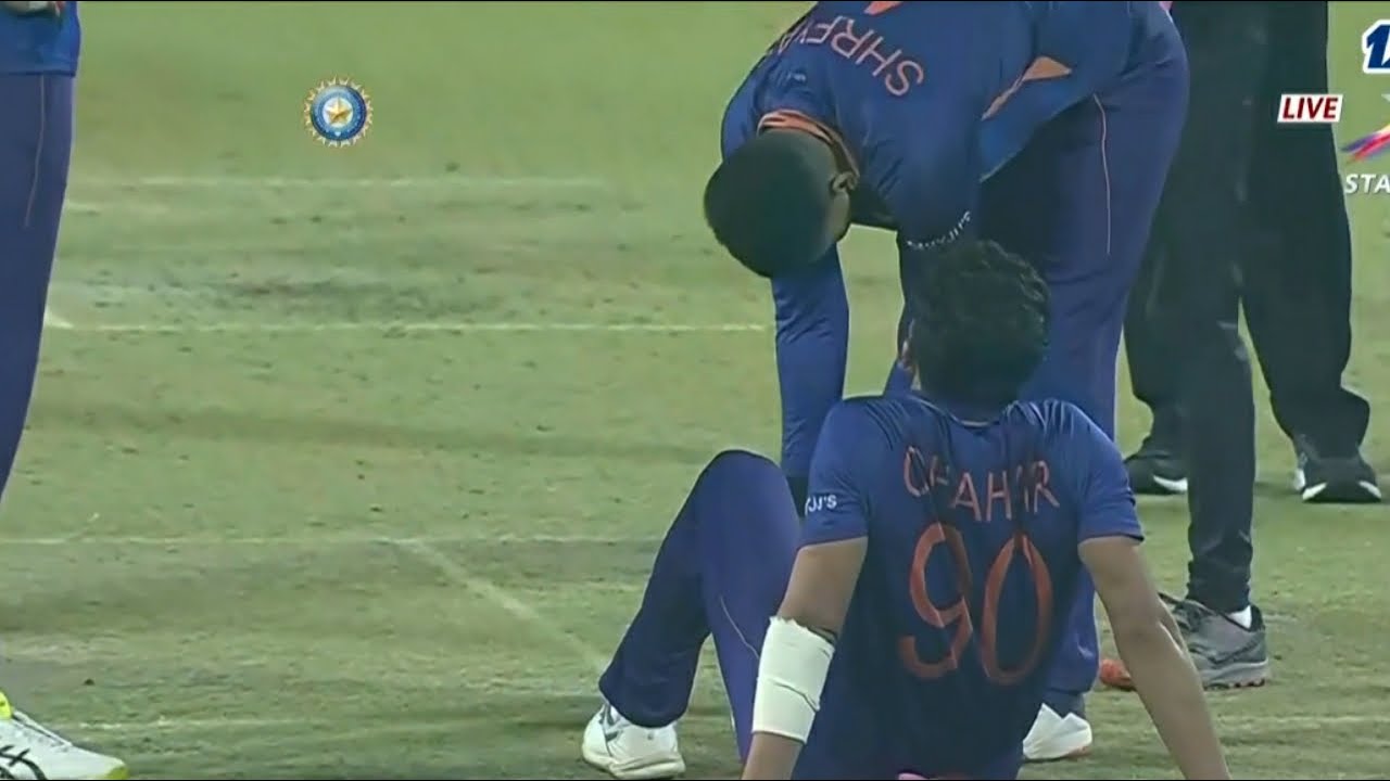 Dipak chahar injured today।Dipak chahar sprained  legs today।Dipak chahar injured vs west indies t20