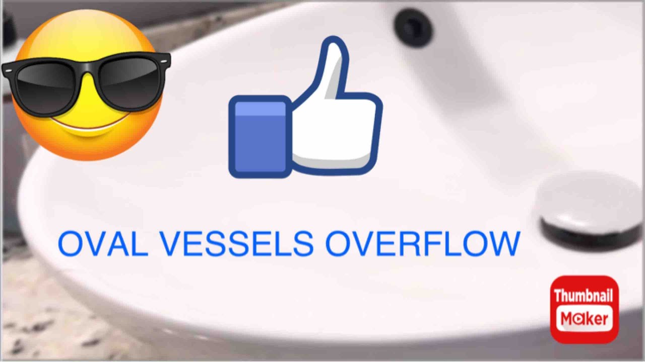 Porcelain vessel sink with overflow