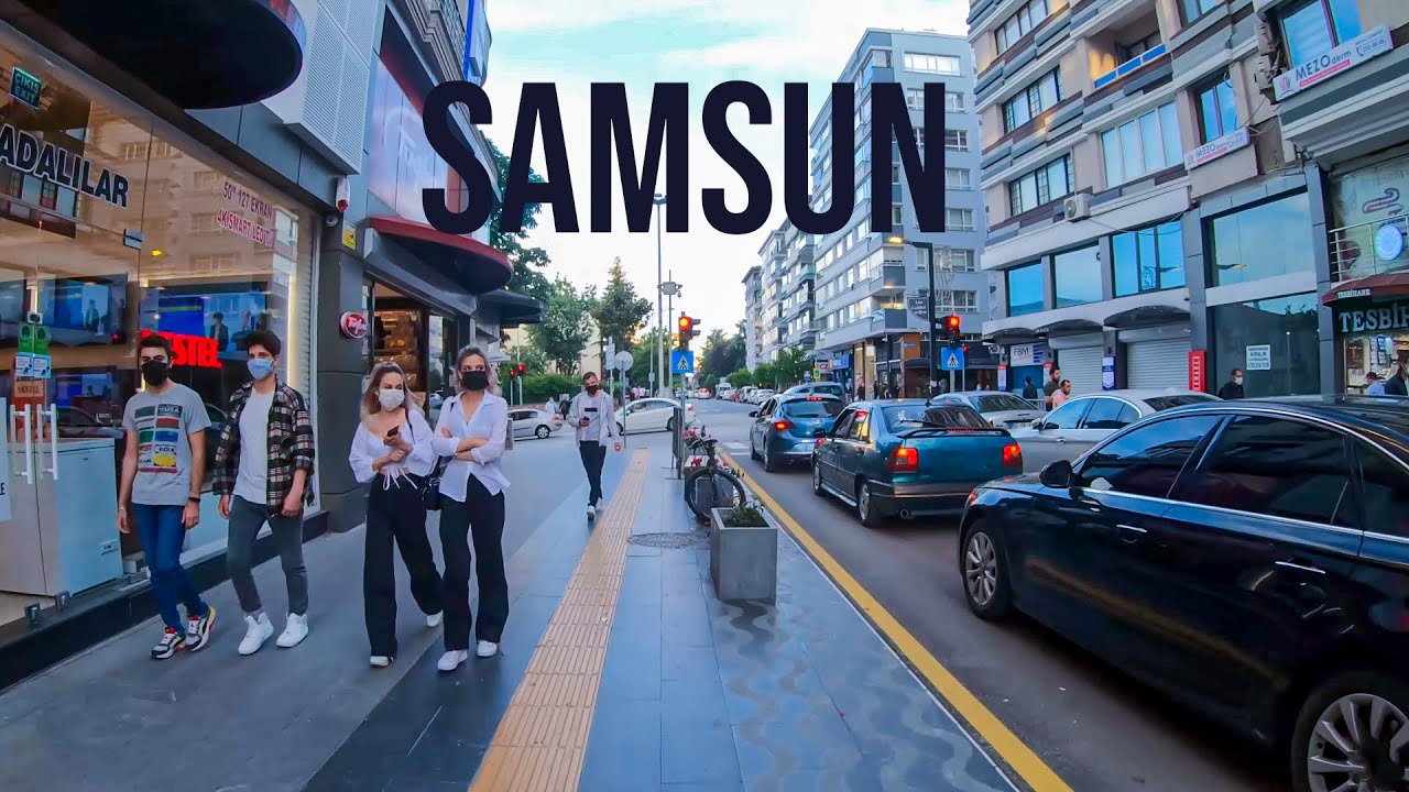 Samsun Walking Tour in 4k! Turkish Black Sea Summer 2021