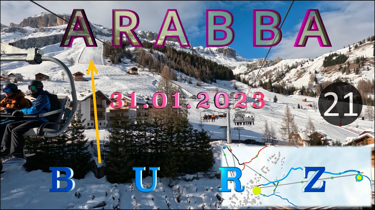 ARABBA 31.01.2023: Abfahrt &uuml;ber die Piste 