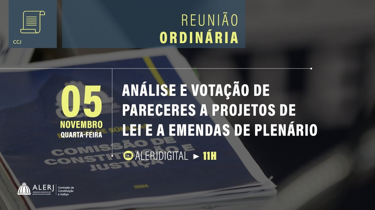 Reunião Ordinária | Análise e votação de pareceres a projetos de lei e emendas de plenário