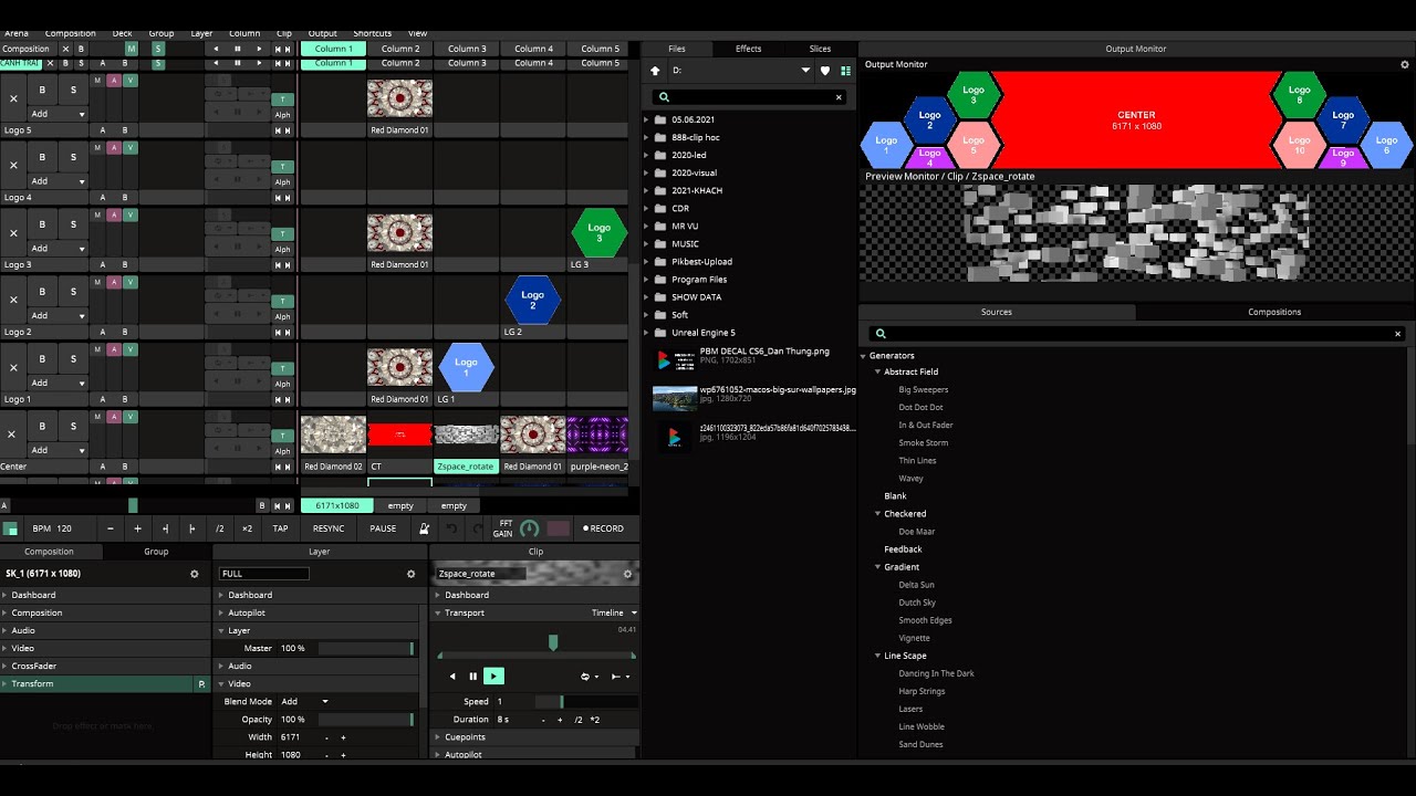 Resolume Arena 7 - Output Advanced - Group Layer