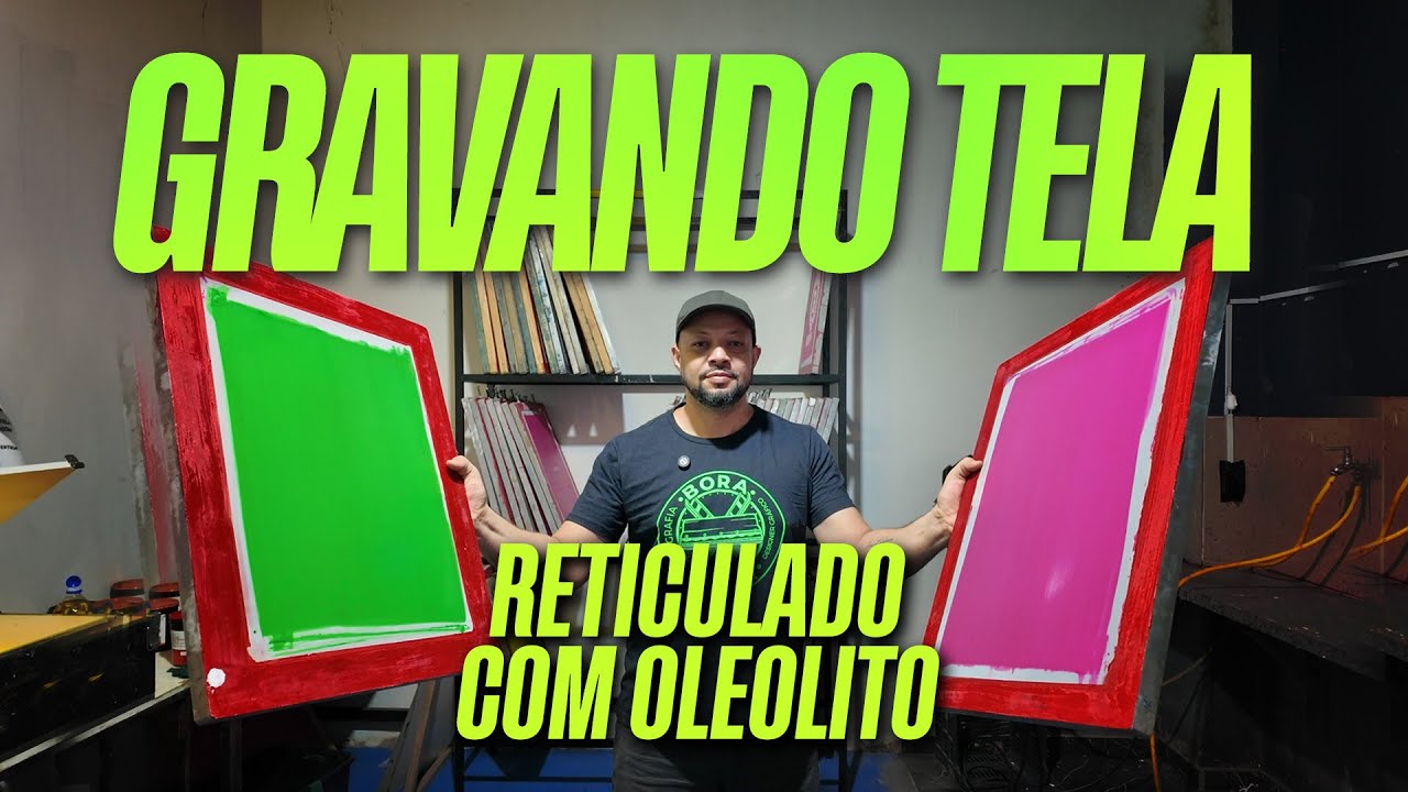 GRAVANDO TELA DE SERIGRAFIA - RETICULADO  COM OLEOLITO