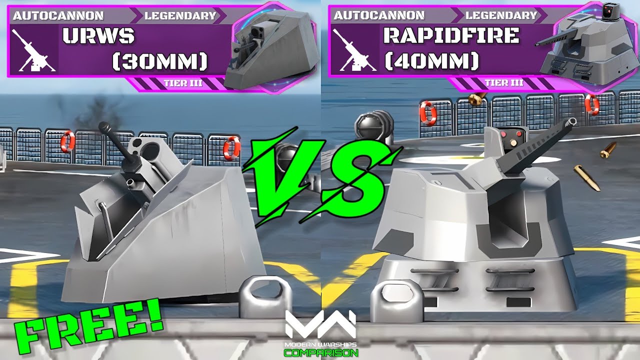 Dual Purpose Autocannon Comparison! URWS (30mm) VS RAPIDFire (40mm) | Modern Warships