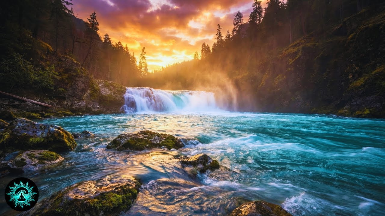 REAL Healing Nature Music for Stress Relaxation, Calm Mind | Waterfall and Wind Chimes