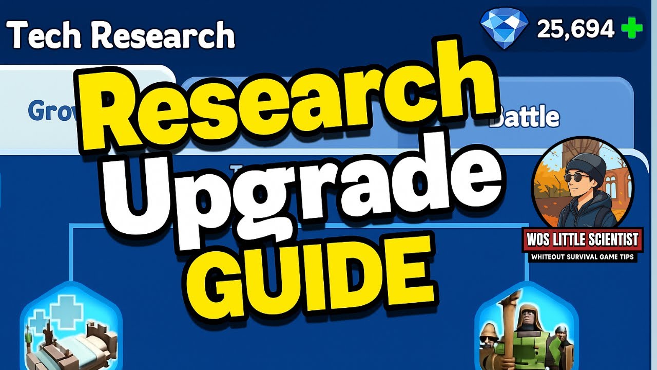 Research upgrade guide and tips for F2P/whales in whiteout survival 💙