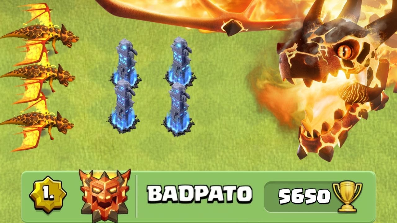 O SUPER DRAGÃO ESTÁ INCRÍVEL! ATACANDO NO TOP GLOBAL DO CLASH OF CLANS!