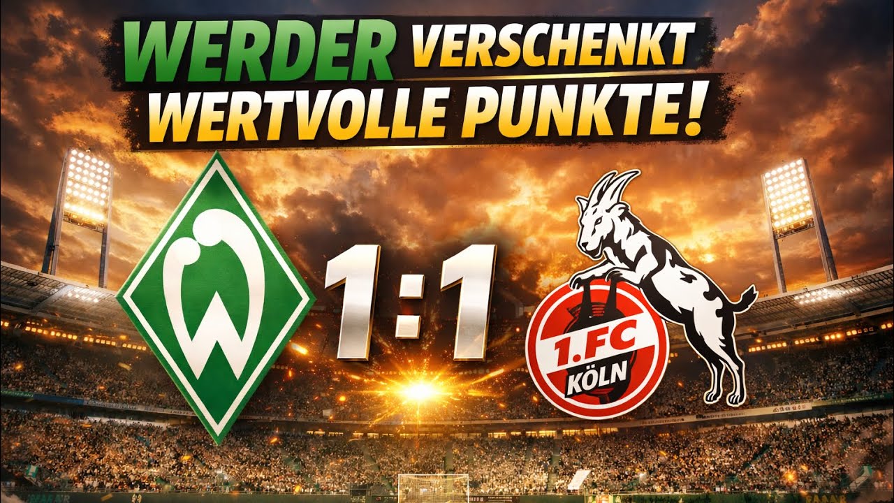 Werder Bremen gegen 1.FC Köln 1:1 | verschenkte Punkte | Nordderby Pyro🧨 | Abseitstor | 12. Spieltag